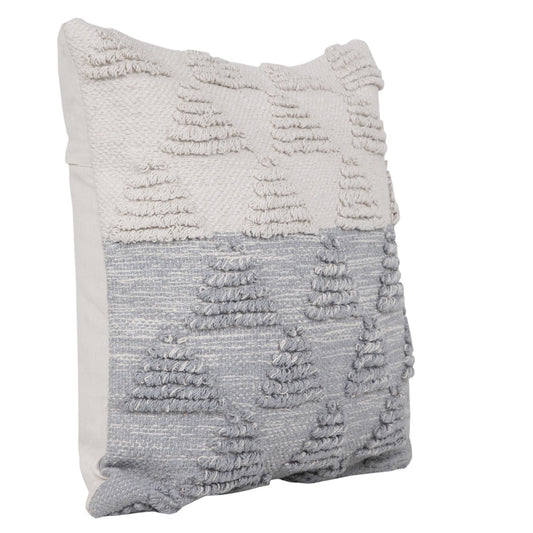 20" X 20" Heathered Gray And Off-White 100% Cotton Geometric Zippered Pillow FurniFindUSA