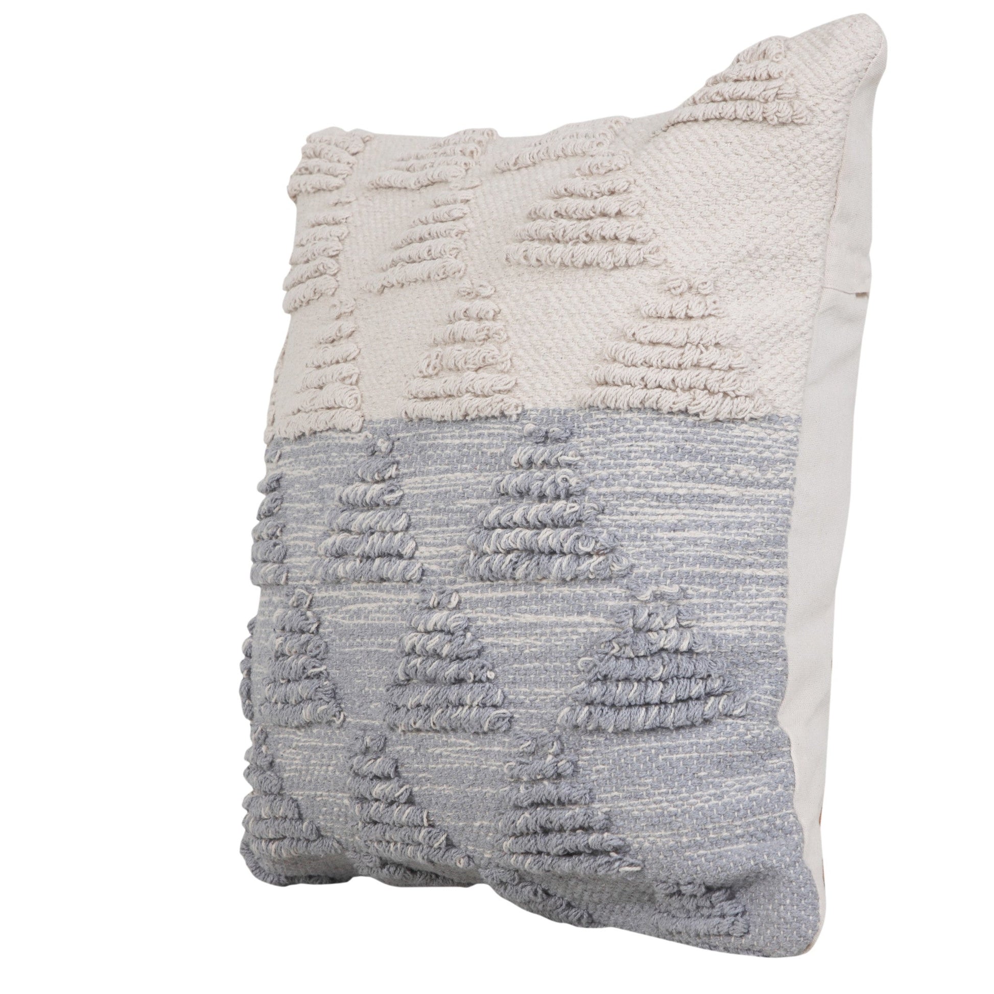 20" X 20" Heathered Gray And Off-White 100% Cotton Geometric Zippered Pillow FurniFindUSA
