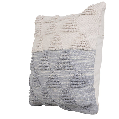20" X 20" Heathered Gray And Off-White 100% Cotton Geometric Zippered Pillow FurniFindUSA