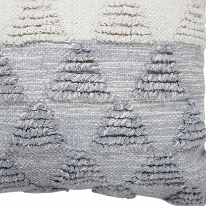 20" X 20" Heathered Gray And Off-White 100% Cotton Geometric Zippered Pillow HomeRoots