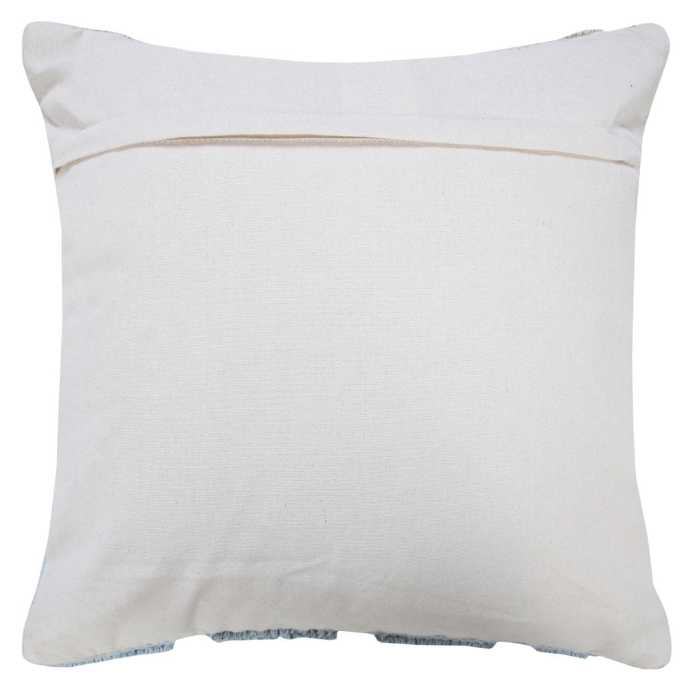 20" X 20" Heathered Gray And Off-White 100% Cotton Geometric Zippered Pillow HomeRoots