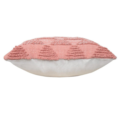 20" Off White And Pink Geometric Cotton Throw Pillow HomeRoots