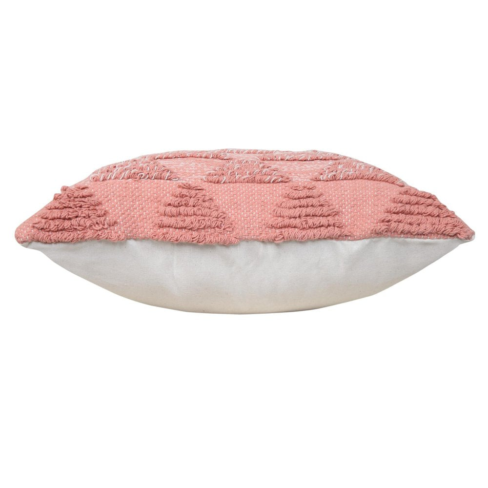 20" Off White And Pink Geometric Cotton Throw Pillow — view 5