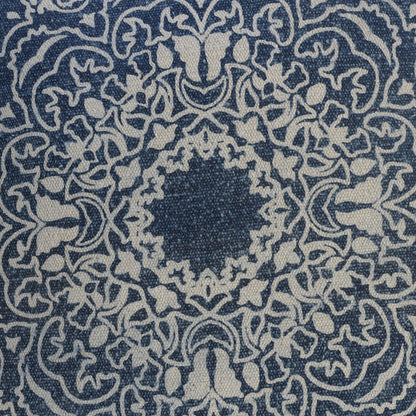 20" X 20" Blue And White 100% Cotton Geometric Zippered Pillow HomeRoots