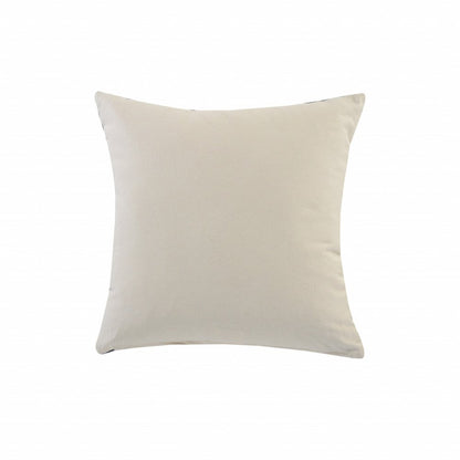 20" X 20" Blue And White 100% Cotton Geometric Zippered Pillow HomeRoots