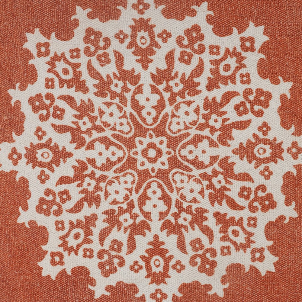 20" Orange and Off White Throw Pillow HomeRoots