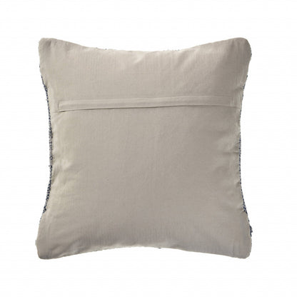 20" X 20" Blue And Ivory 100% Cotton Chevron Zippered Pillow FurniFindUSA