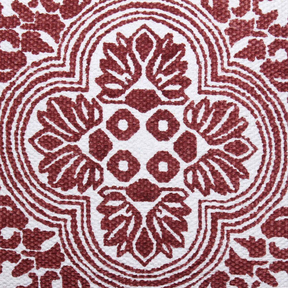 20" X 20" Red White Purple And Pink 100% Cotton Geometric Zippered Pillow — view 1