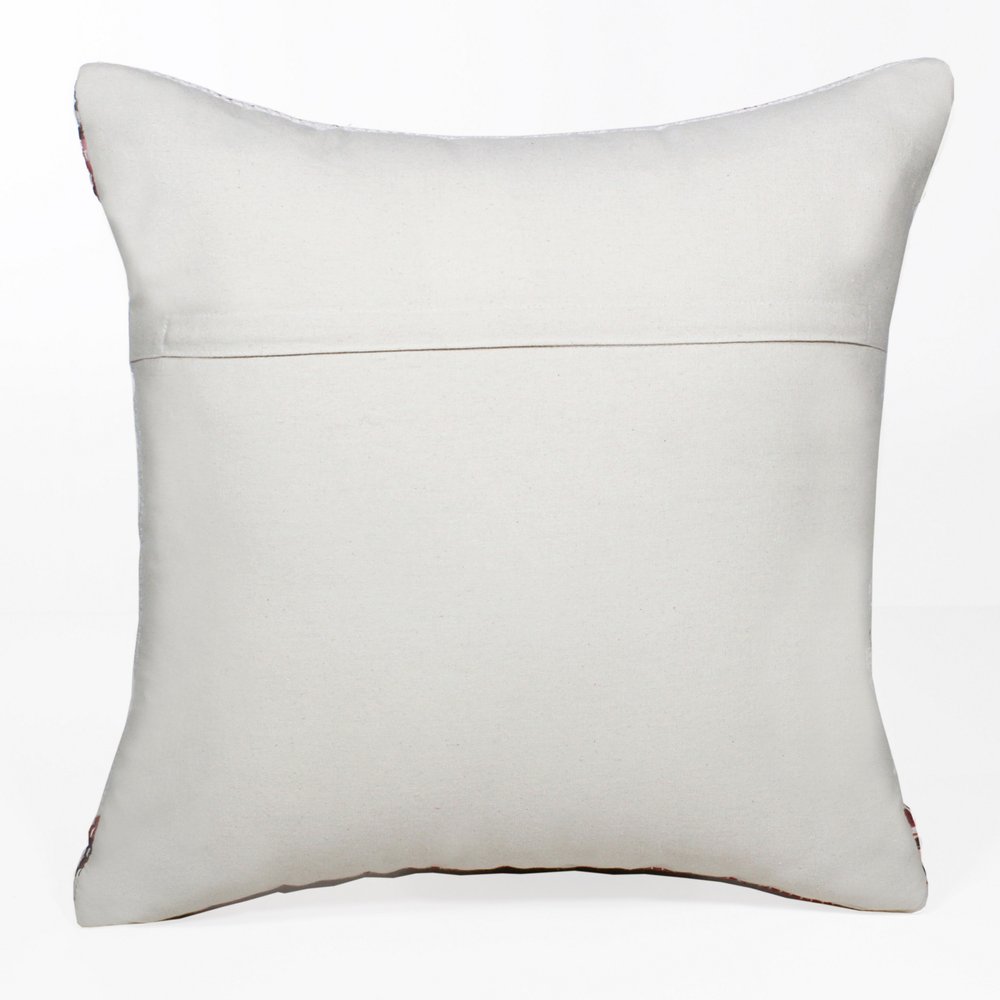 20" X 20" Red White Purple And Pink 100% Cotton Geometric Zippered Pillow — view 3