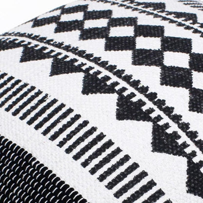20" Black and White Geometric Cotton Throw Pillow HomeRoots