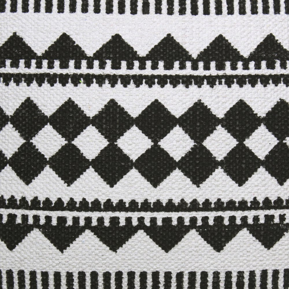 20" Black and White Geometric Cotton Throw Pillow — view 2