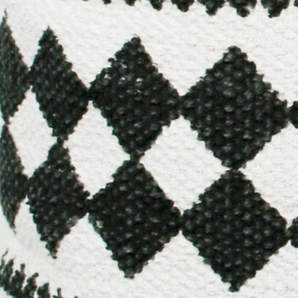 20" X 20" Black And White 100% Cotton Geometric Zippered Pillow — view 8