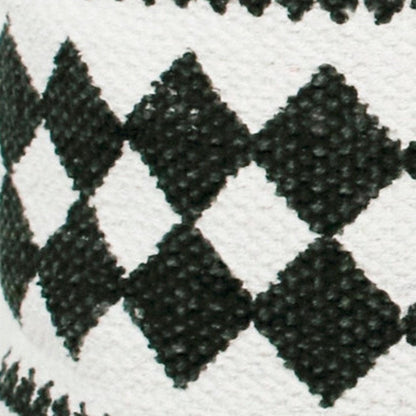 20" X 20" Black And White 100% Cotton Geometric Zippered Pillow HomeRoots