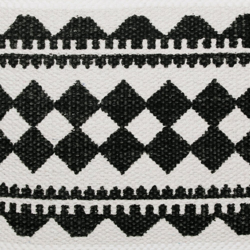 20" X 20" Black And White 100% Cotton Geometric Zippered Pillow HomeRoots