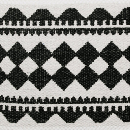 20" X 20" Black And White 100% Cotton Geometric Zippered Pillow HomeRoots