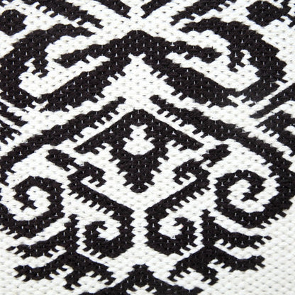 20" X 20" White And Black 100% Cotton Damask Zippered Pillow HomeRoots