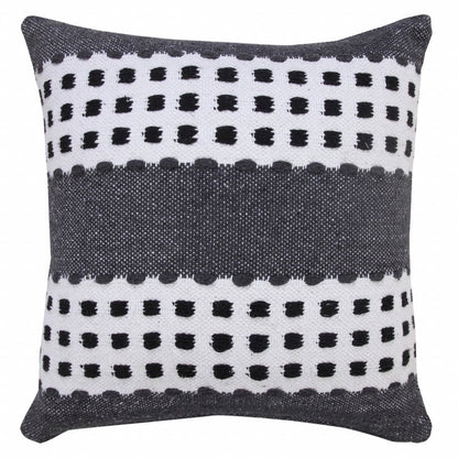 20" Black Gray and White Throw Pillow