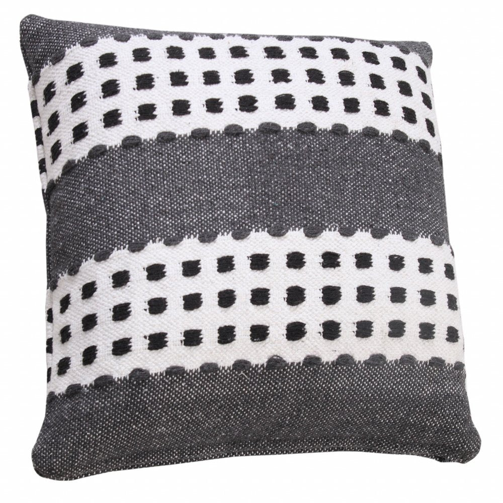 20" Black Gray and White Throw Pillow HomeRoots