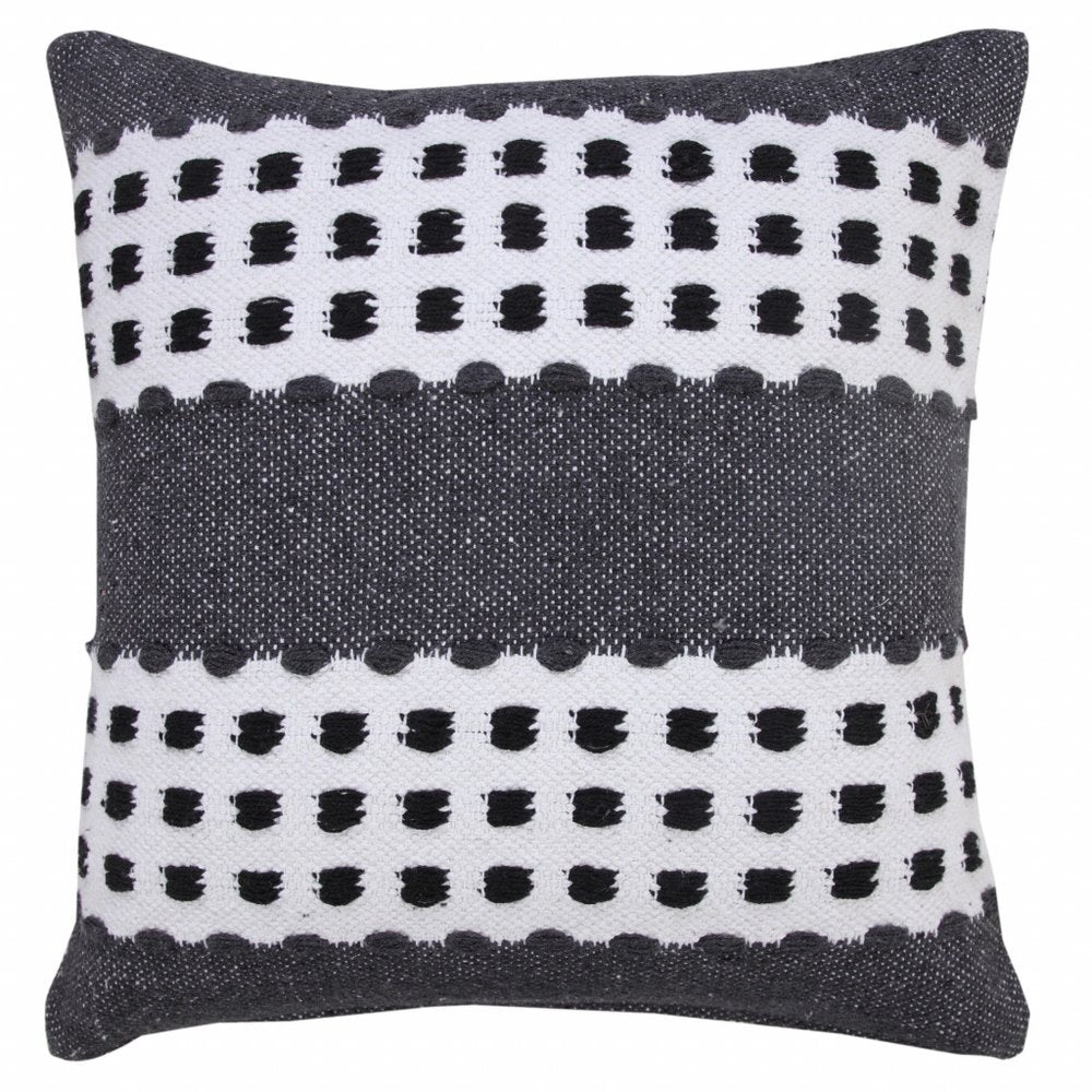 20" Black Gray and White Throw Pillow — view 5