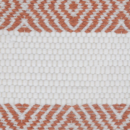 20" Orange And White Geo Striped Cotton Throw Pillow HomeRoots