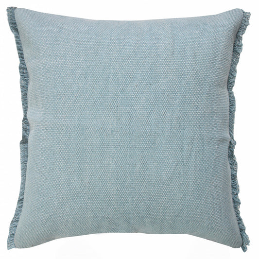 20" X 20" Corydalis Blue And Light Blue 100% Cotton Zippered Pillow FurniFindUSA