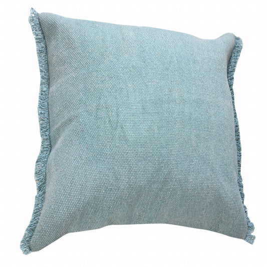 20" X 20" Corydalis Blue And Light Blue 100% Cotton Zippered Pillow FurniFindUSA