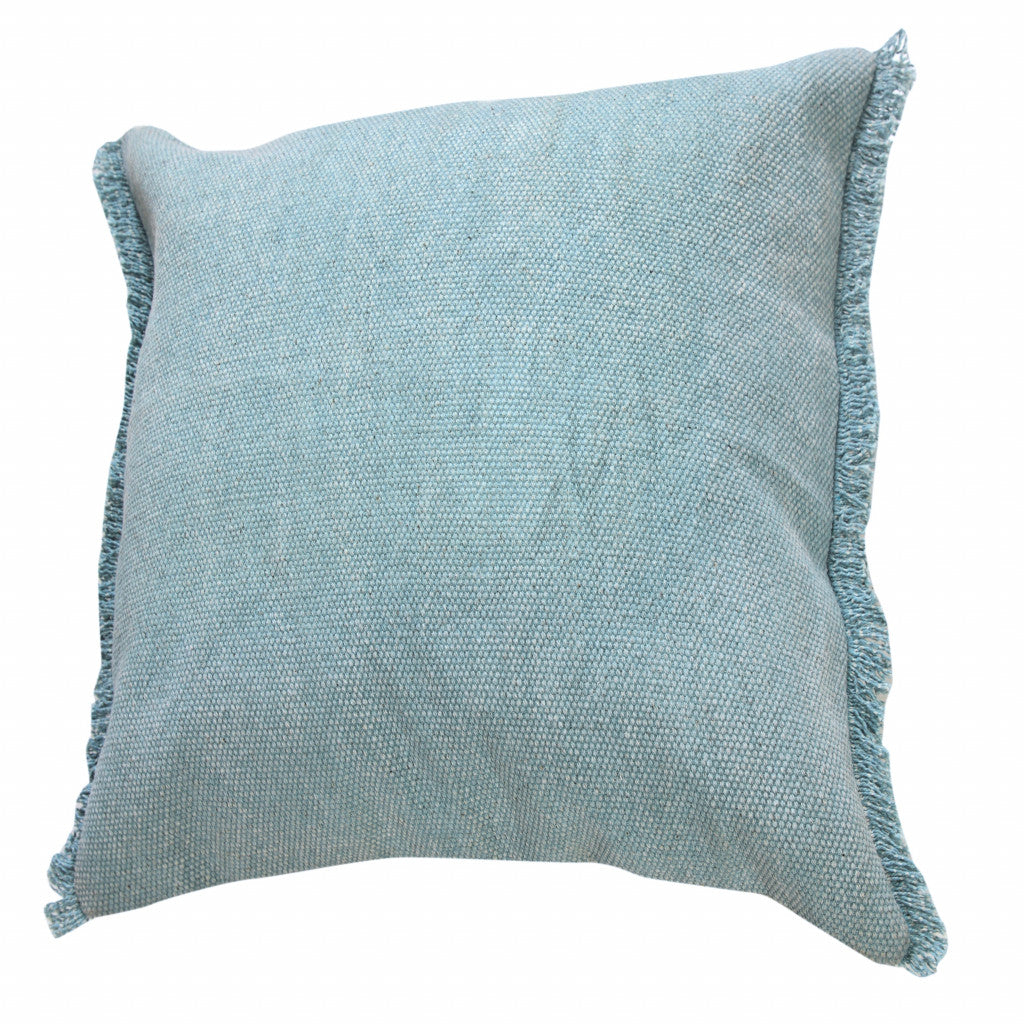 20" X 20" Corydalis Blue And Light Blue 100% Cotton Zippered Pillow FurniFindUSA