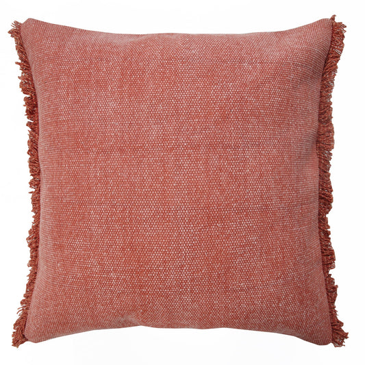 20" X 20" Dusty Rose Pink And Muted Clay 100% Cotton Zippered Pillow FurniFindUSA