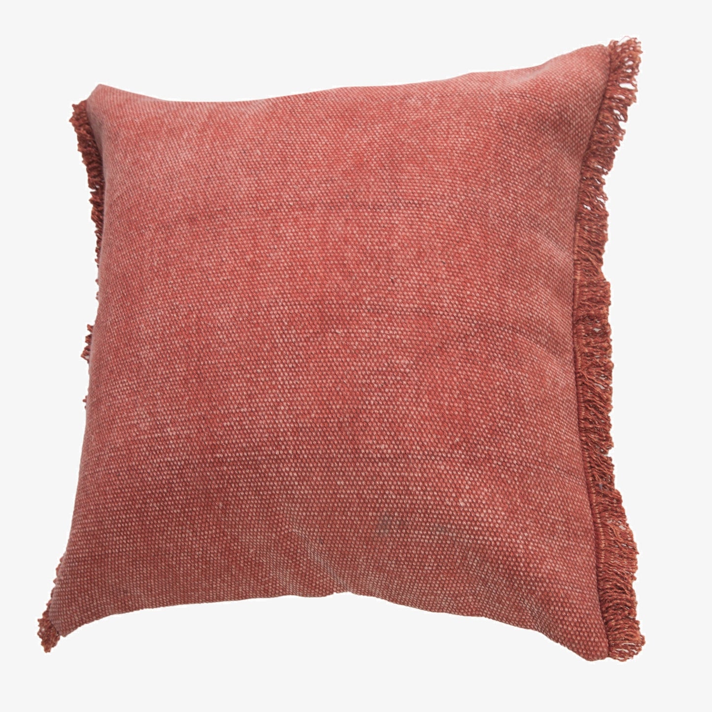 20" X 20" Dusty Rose Pink And Muted Clay 100% Cotton Zippered Pillow FurniFindUSA