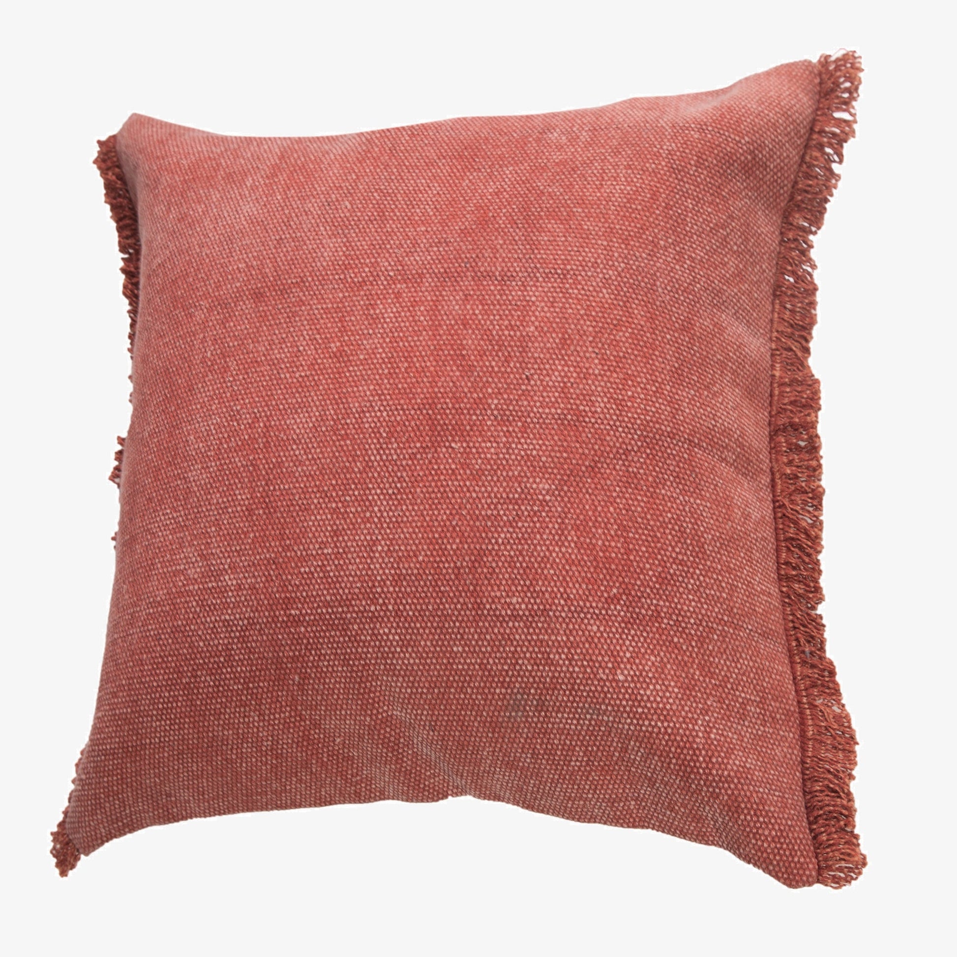 20" X 20" Dusty Rose Pink And Muted Clay 100% Cotton Zippered Pillow FurniFindUSA