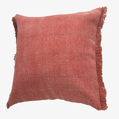 20" X 20" Dusty Rose Pink And Muted Clay 100% Cotton Zippered Pillow FurniFindUSA