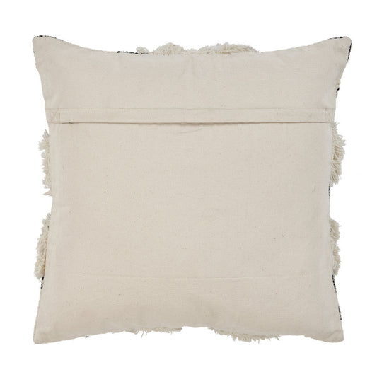 20" X 20" Black and Ivory Linen Cotton Blend Zippered Pillow FurniFindUSA