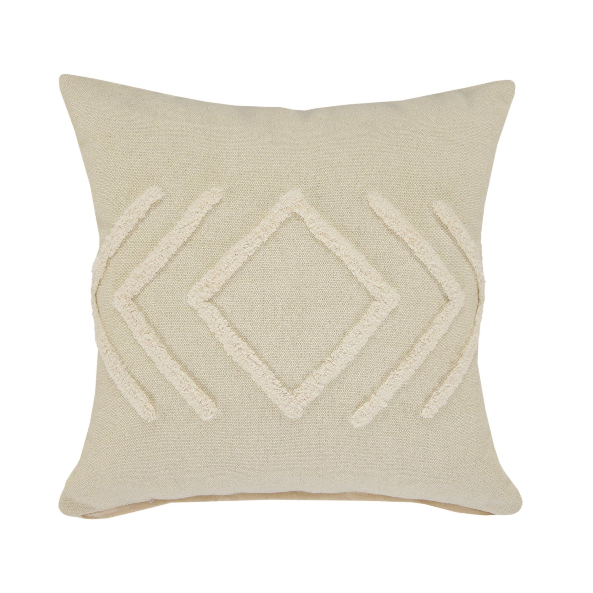 20" X 20" Birch And White 100% Cotton Geometric Zippered Pillow FurniFindUSA