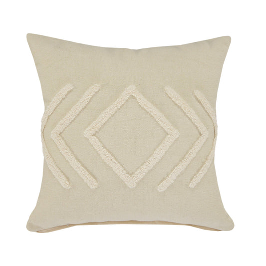20" X 20" Birch And White 100% Cotton Geometric Zippered Pillow FurniFindUSA