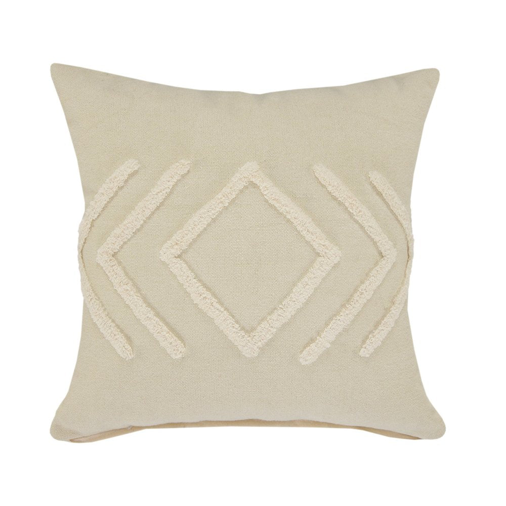 20" X 20" Birch And White 100% Cotton Geometric Zippered Pillow HomeRoots