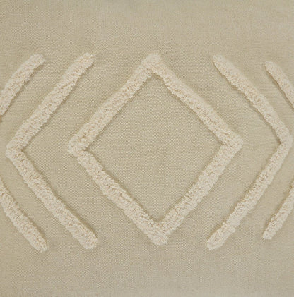 20" X 20" Birch And White 100% Cotton Geometric Zippered Pillow HomeRoots