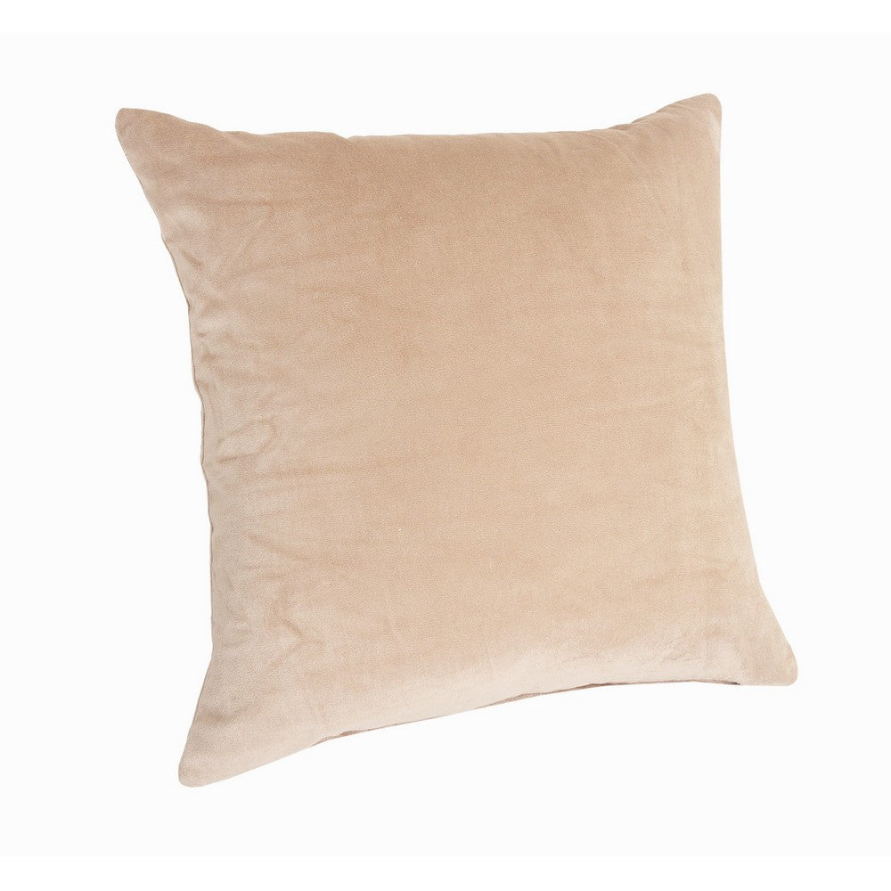 20" X 20" Taupe Cotton Zippered Pillow FurniFindUSA
