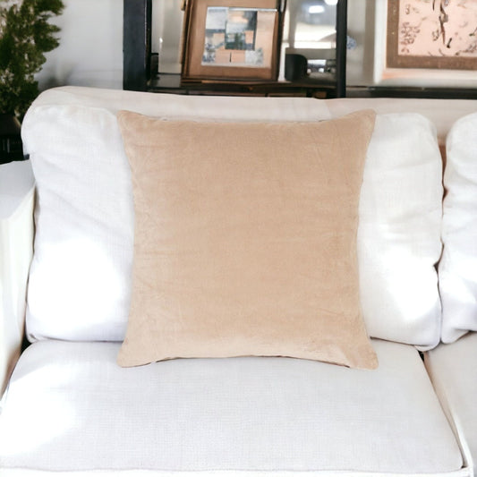 20" X 20" Taupe Cotton Zippered Pillow FurniFindUSA
