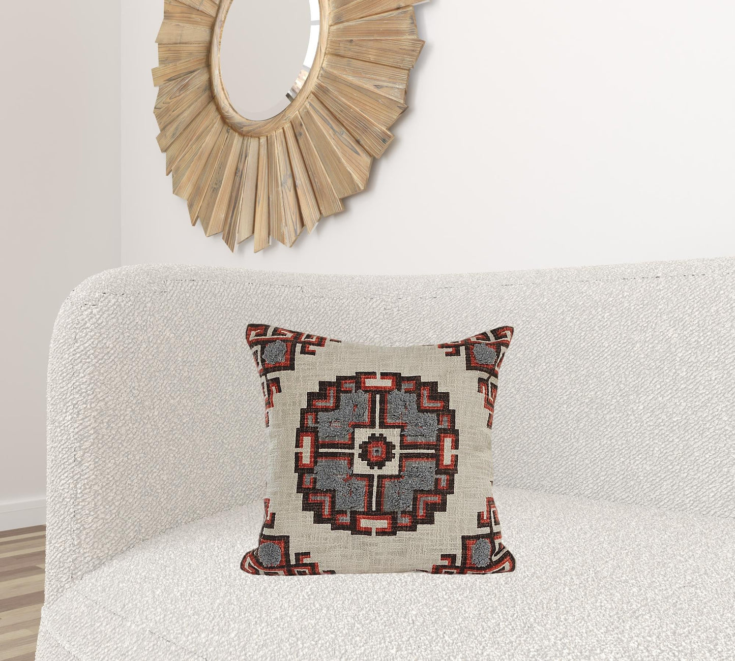18" X 18" Brown And Beige 100% Cotton Abstract Zippered Pillow FurniFindUSA