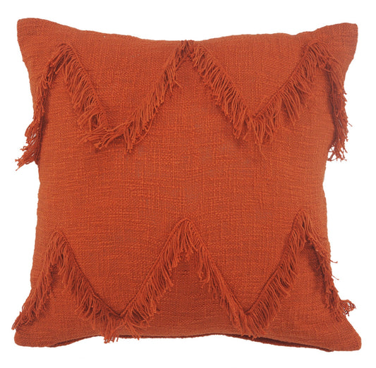 20" X 20" Cinnamon Orange 100% Cotton Zippered Pillow FurniFindUSA