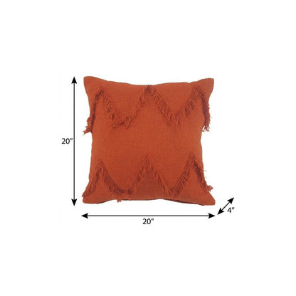 20" Cinnamon Cotton Throw Pillow with Texture HomeRoots