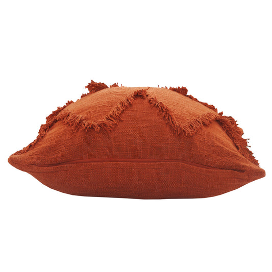 20" X 20" Cinnamon Orange 100% Cotton Zippered Pillow FurniFindUSA