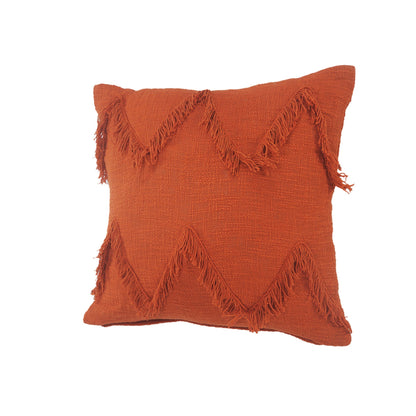 20" X 20" Cinnamon Orange 100% Cotton Zippered Pillow FurniFindUSA