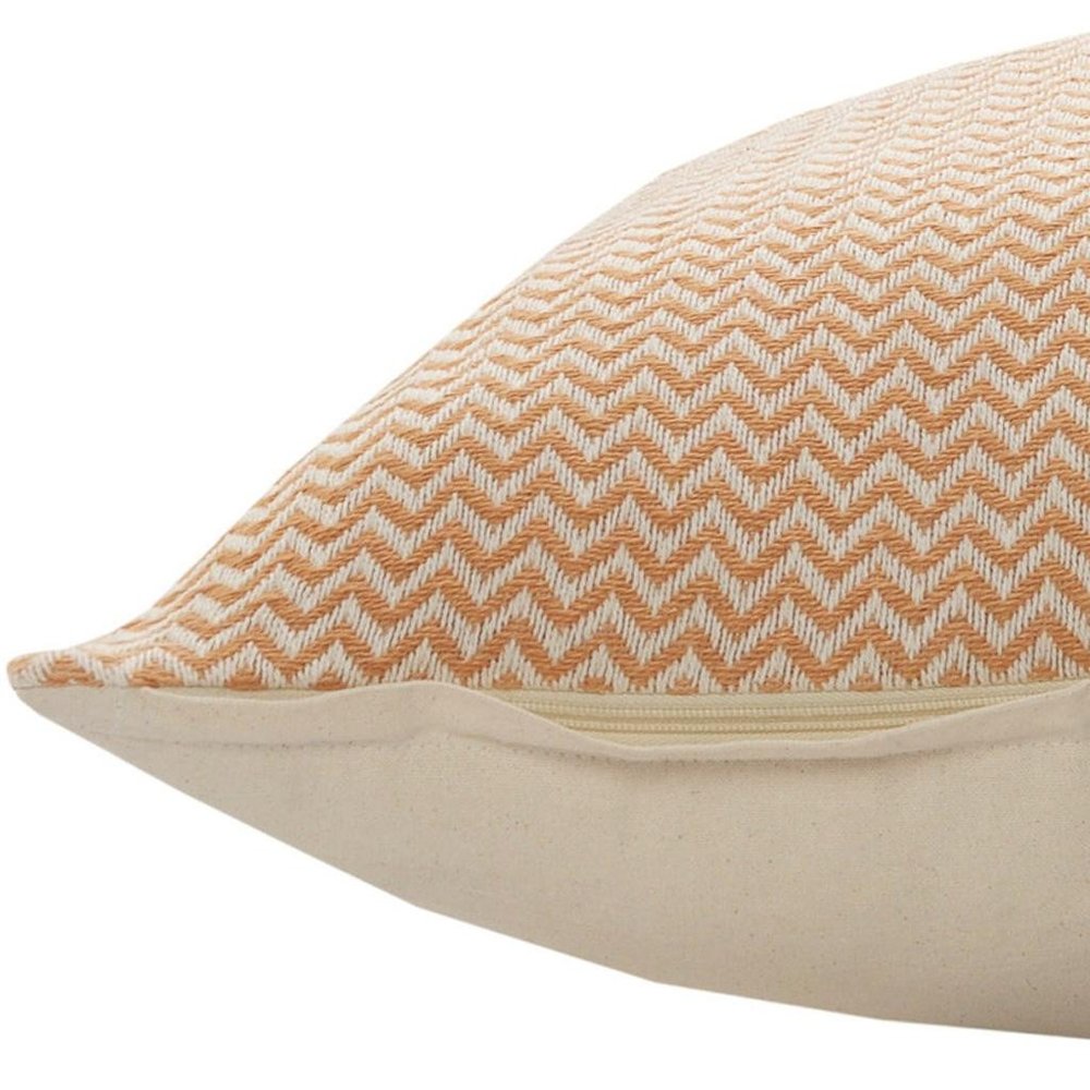18" Orange and Off White Throw Pillow — view 7