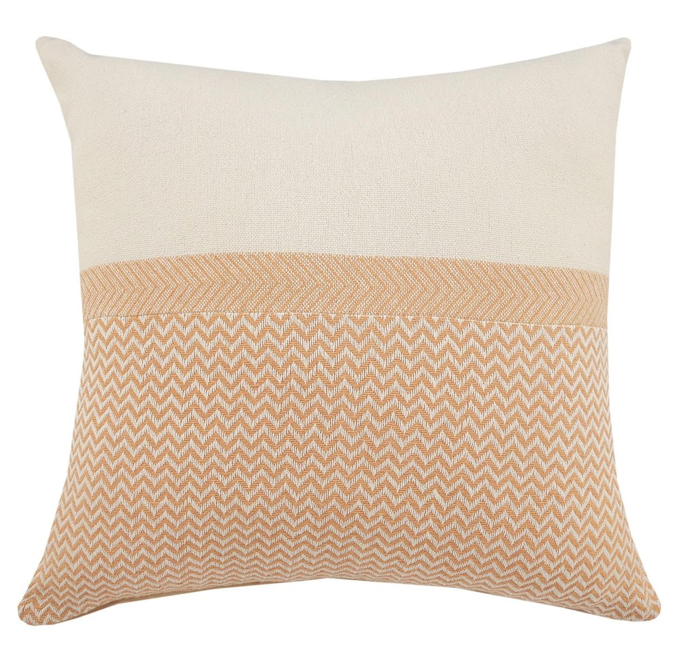 18" Orange and Off White Throw Pillow — view 1