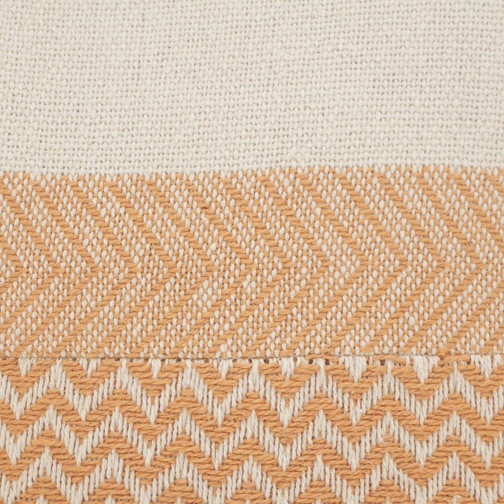 18" Orange and Off White Throw Pillow — view 2