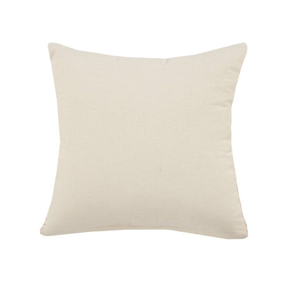 18" Orange and Off White Throw Pillow