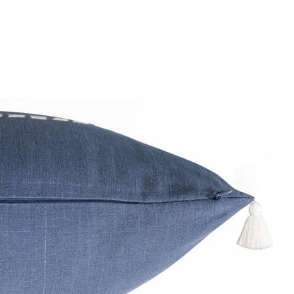 20" X 20" Navy Linen Striped Zippered Pillow HomeRoots