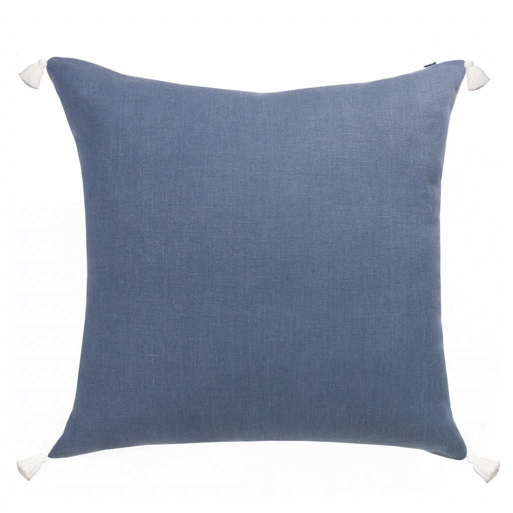20" X 20" Navy Linen Striped Zippered Pillow FurniFindUSA