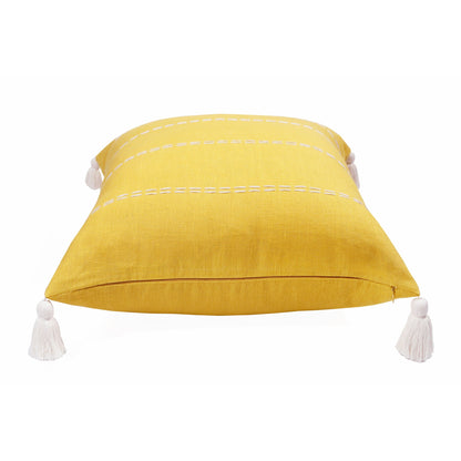 20" X 20" Mustard Linen Striped Zippered Pillow FurniFindUSA